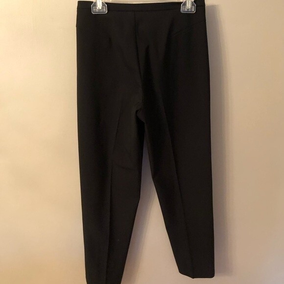 VINTAGE SIGNE PARIS 8 BLACK HIGH WAISTED SIDE ZIP FORMAL DRESS TAPERED PANTS - Picture 2 of 10